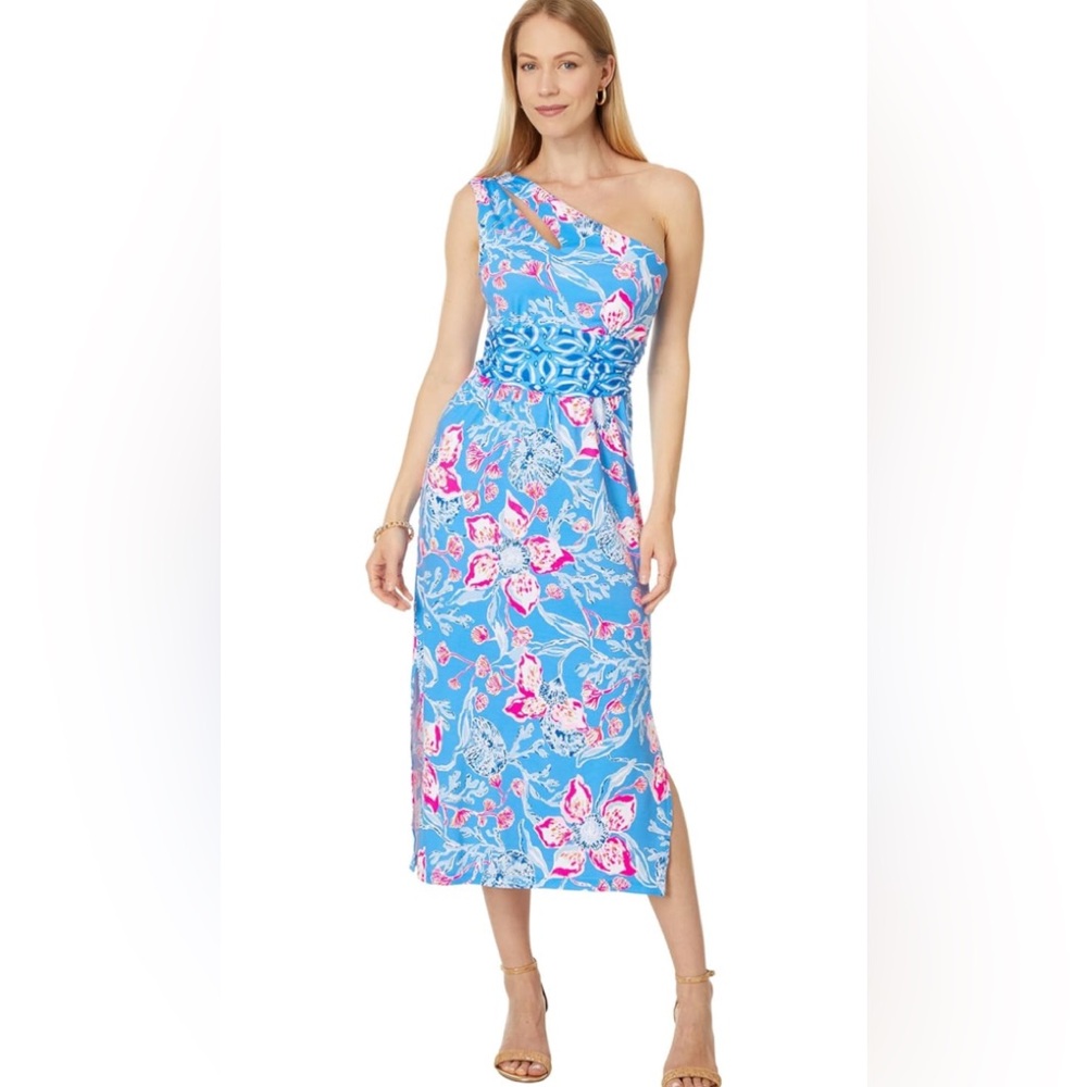 NWT Lilly Pulitzer Helena One Shoulder Midi